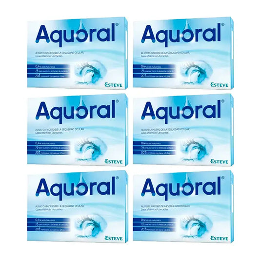 Aquoral gouttes ophtalmiques, paquet de 6 x 20 unidoses