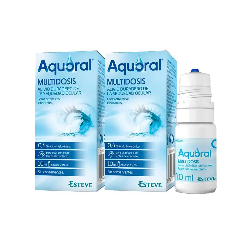 Aquoral Pack Ophthalmic Lubricant Eye Drops, 2 x 10 Ml