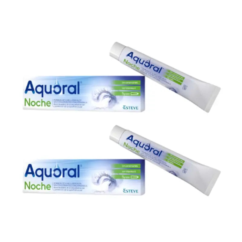Aquoral Night Pack Pommade oculaire lubrifiante, 2 x 5 Gr