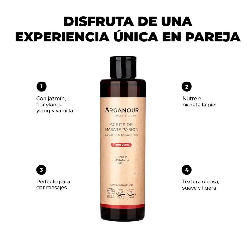 Arganour Huile de Massage Corps Passion, 200 Ml
