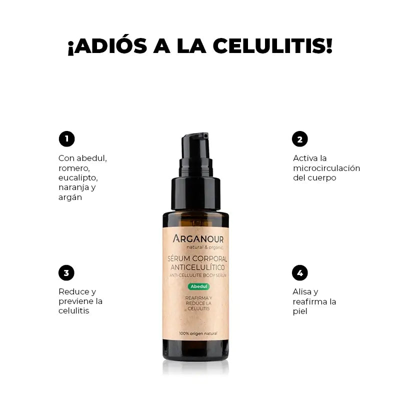 Arganour Sérum Corporel Traitement Anti-Cellulite au Bouleau, 50 Ml