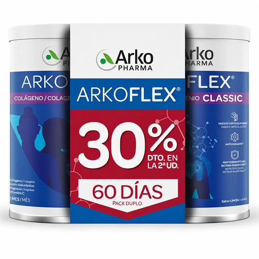 Arkoflex Collagène Classic en poudre, lot de 2 x 360 g (30 % de réduction sur la 2e unité), saveur citron, 720 g