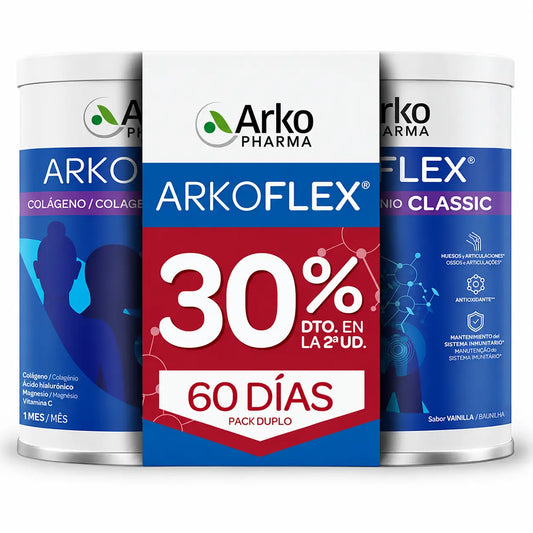 Arkoflex Collagène Classic en poudre, lot de 2 x 360 g (30 % de réduction sur la 2e unité), saveur vanille, 720 g