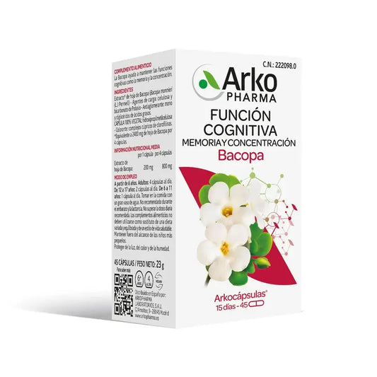 Arkopharma Arkocápsulas Bacopa, 45 gélules