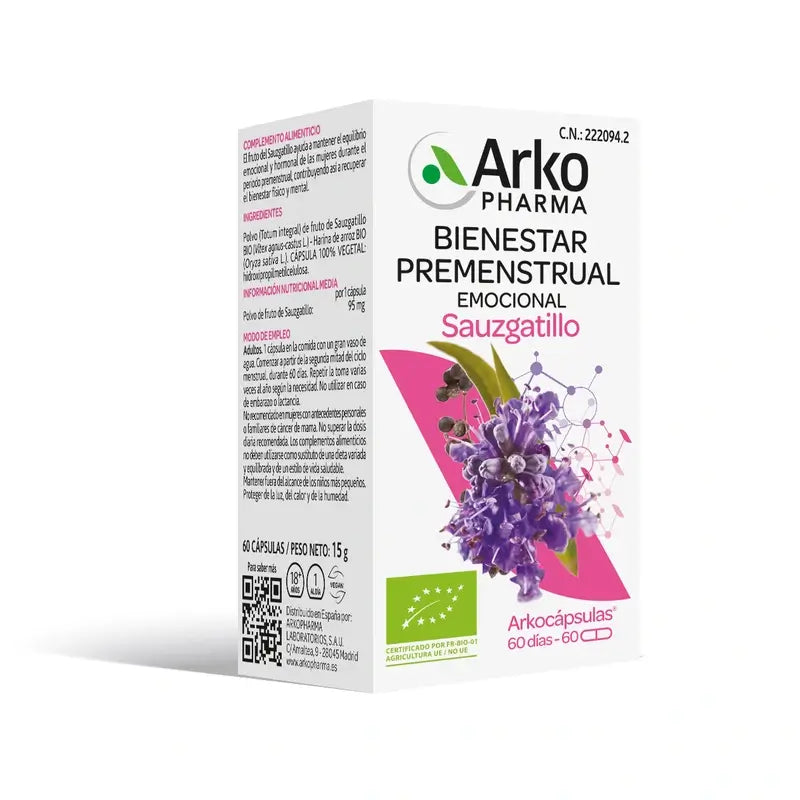 Arkopharma Arkocápsulas Sauzgatillo Bio, 60 gélules