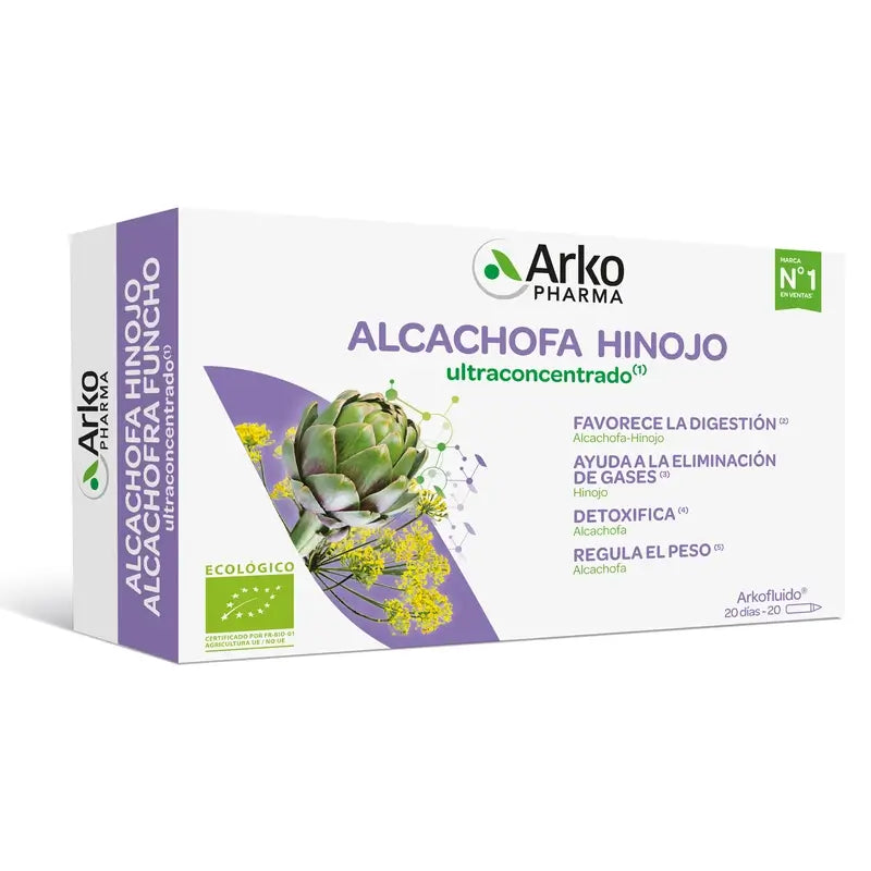 Arkopharma Arkofluido Artichaut Fenouil Ultraconcentré, 20 ampoules