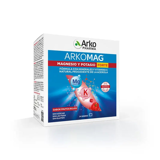 Arkopharma Arkomag Magnésium et Potassium Forte, 24 sachets