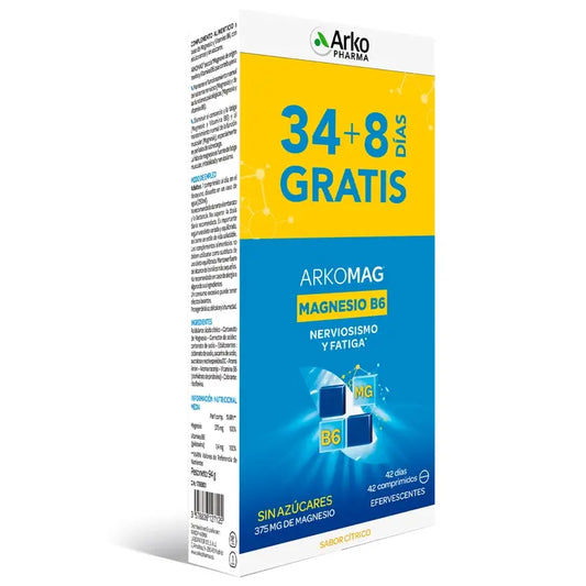 Arkopharma Arkomag Magnésium B6 Pack, 42 comprimés effervescents