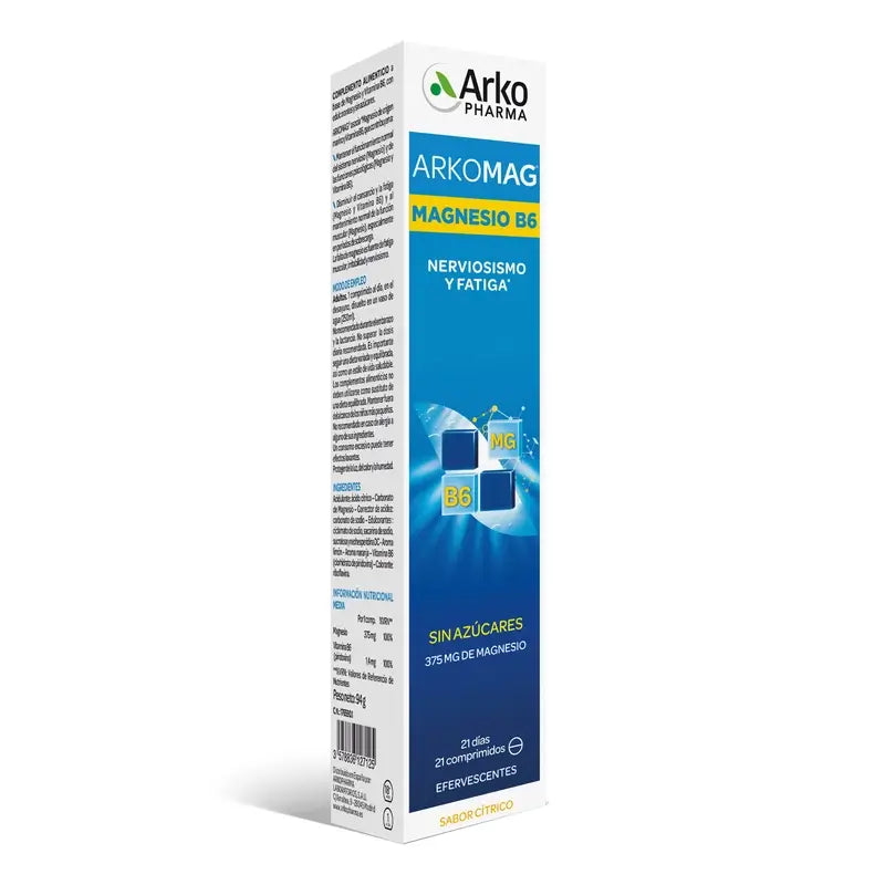 Arkopharma Arkomag Magnesio B6, 21 comprimés effervescents