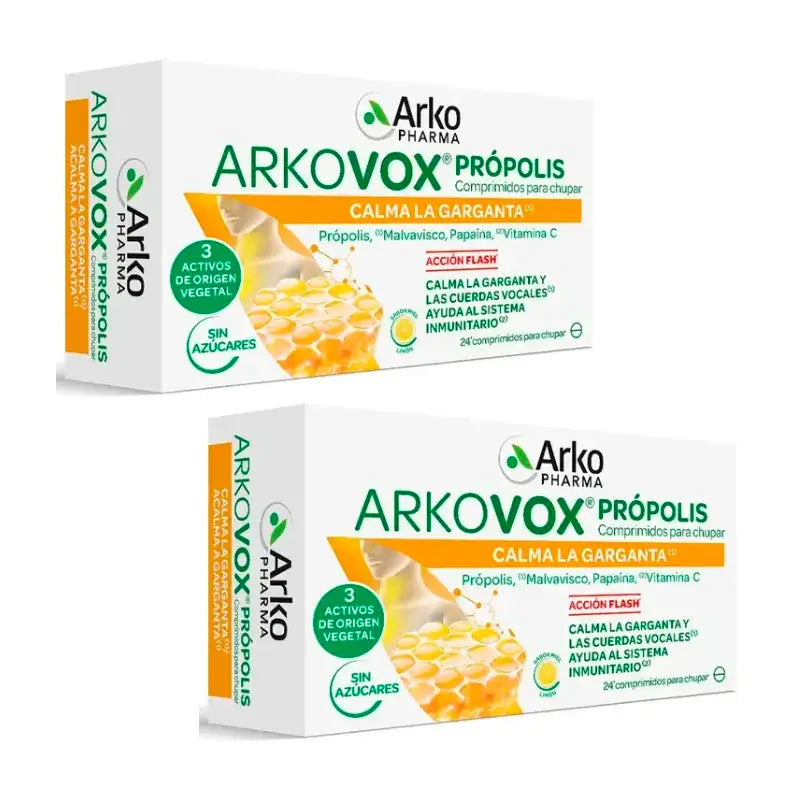 Arkopharma Arkovox Propolis Vitamine C Miel-Citron, 2X24 comprimés