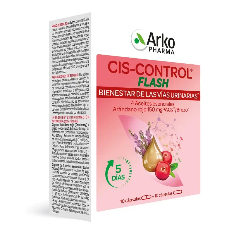 Arkopharma Ciscontrol Cranberola Flash, 20 gélules