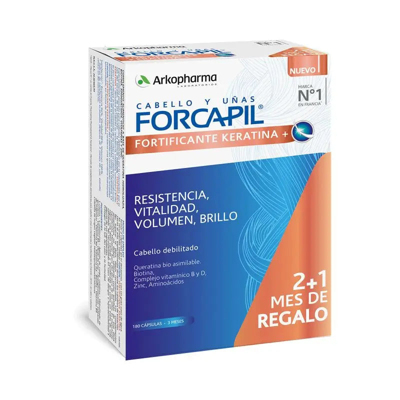 Arkopharma Forcapil Fortifying with Keratin 180 Capsules Arkopharma Pack 2+1