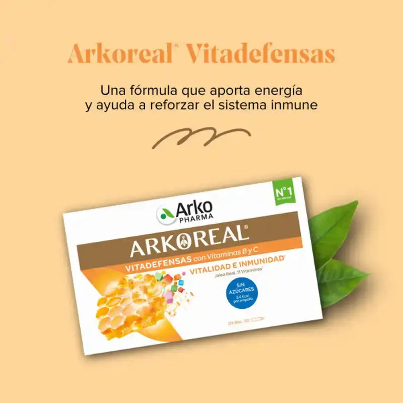 Arkopharma Arkoreal Gelée Royale Vitadefensas, 20 ampoules