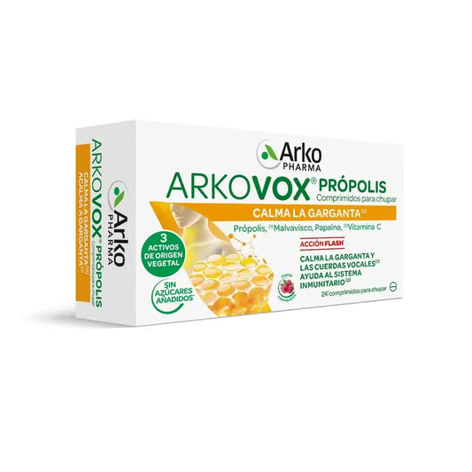 Arkovox Propolis-Vit C, saveur framboise, 24 unités