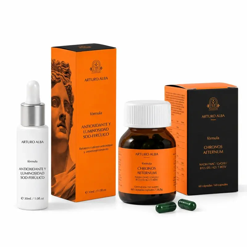 Arturo Alba SOD-Ferulic Antioxidant and Radiance Kit 30 ml + Chronos Aeternum 60 capsules