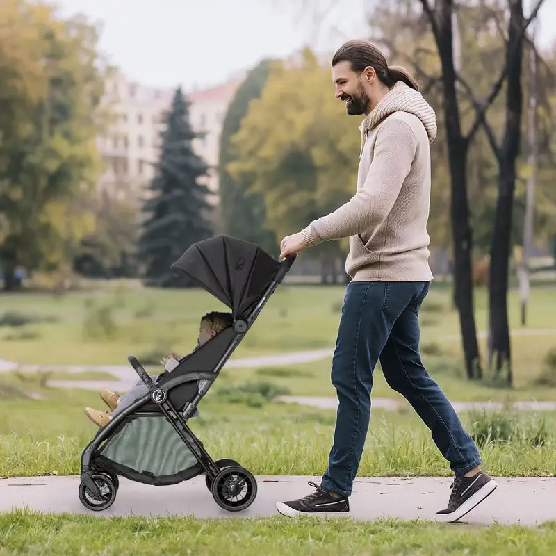 Poussette Asalvo Plis Plas Noir avec châssis noir