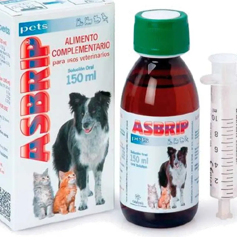 Asbrip Pets Oral Solution Aliment complémentaire pour les troubles respiratoires, 150 ml