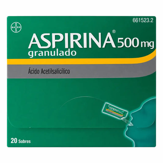Aspirine 500 mg granulés oraux, 20 sachets