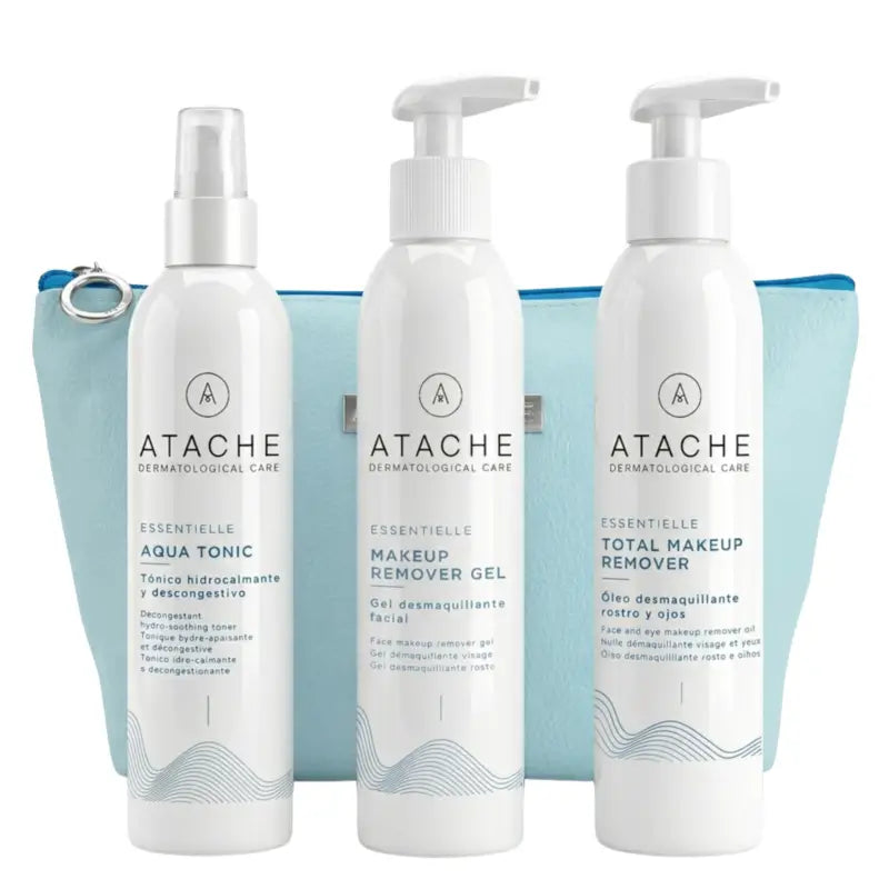 Trousse de toilette Atache Huile+Gel+Tonique Essentielle Nettoyante.