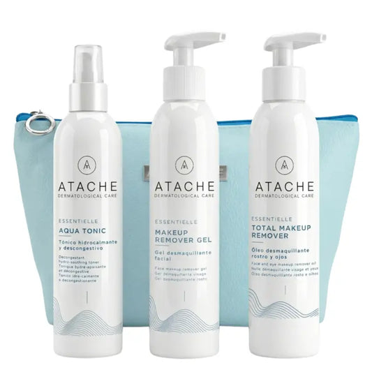 Trousse de toilette Atache Huile+Gel+Tonique Essentielle Nettoyante.