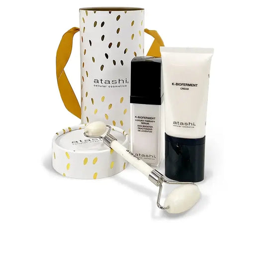 Coffret cadeau Atashi Ritual K-Bioferment Serum + Revitalising Anti-Ageing Cream + Jade Roller