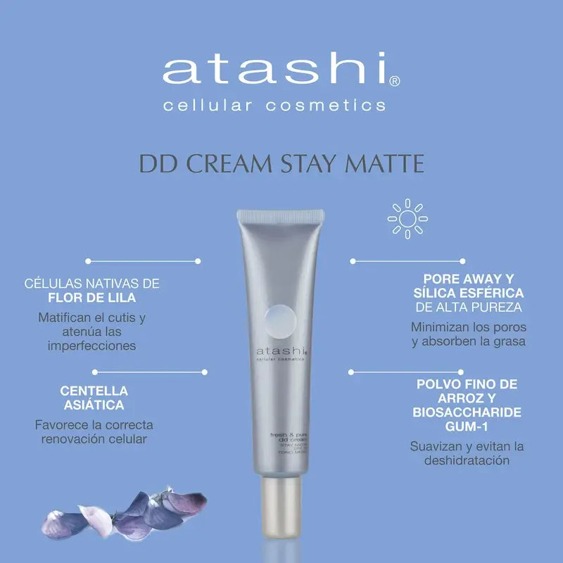  Atashi Fresh & Pure Dd Cream Mattifying Stay Matte Medium Tone 40Ml