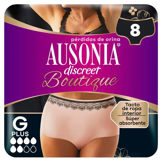 Ausonia Discreet Boutique Culotte d'Incontinence Beige Taille Plus G, 8 Culotte