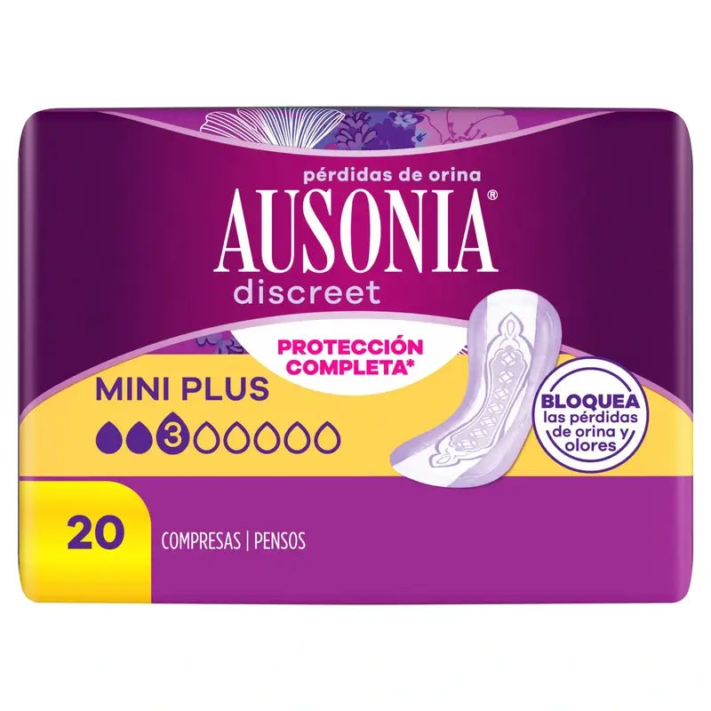 Ausonia Discreet Mini Plus Urine Loss Pads, 20 unités