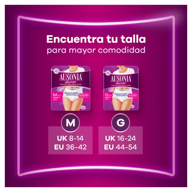 Ausonia Discreet Incontinence Briefs Plus Size M, 9 Briefs