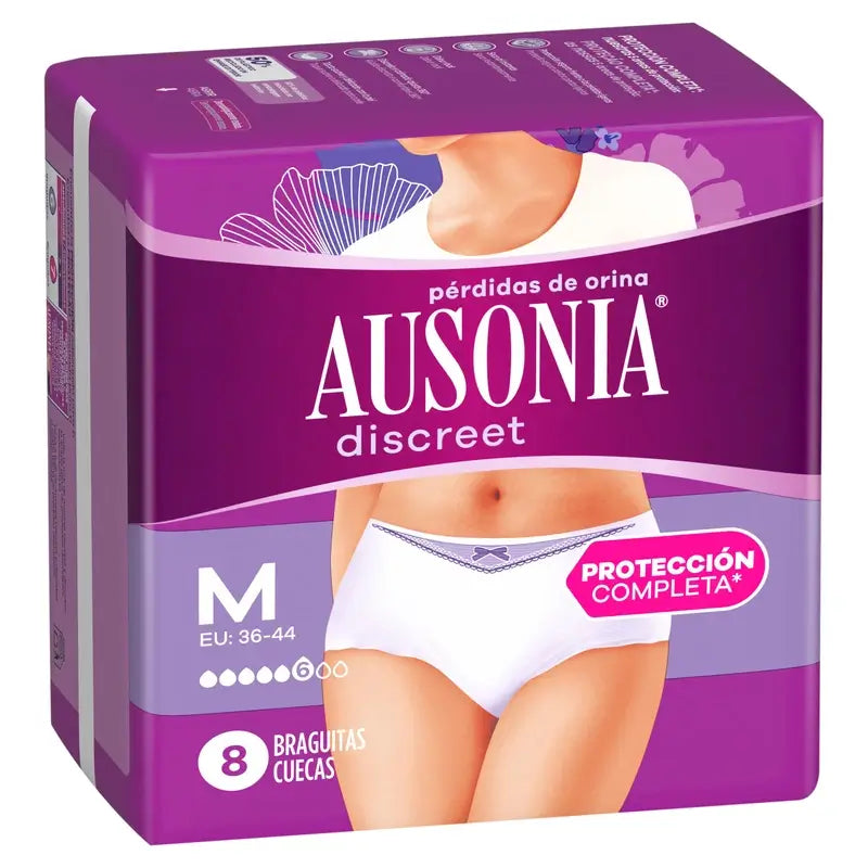 Ausonia Discreet Incontinence Briefs Normal Size M, 8 Briefs