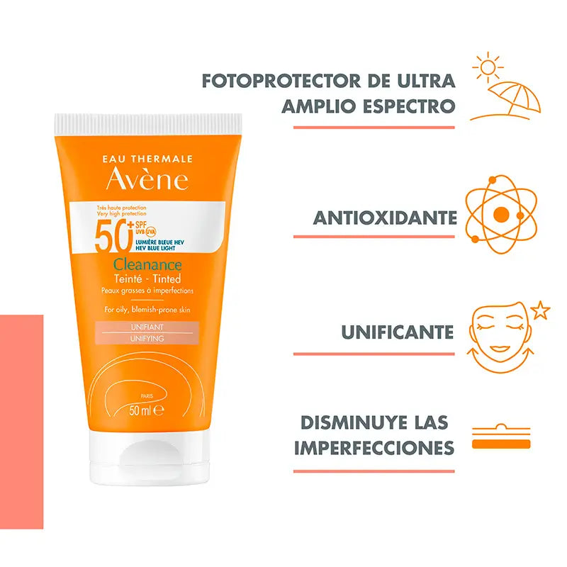 Avène Cleanance SPF 50+ Protecteur Visage avec Couleur 50 ml