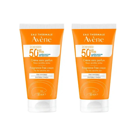 Avène Crème Spf 50+ Non Parfumée, 2X50 Ml