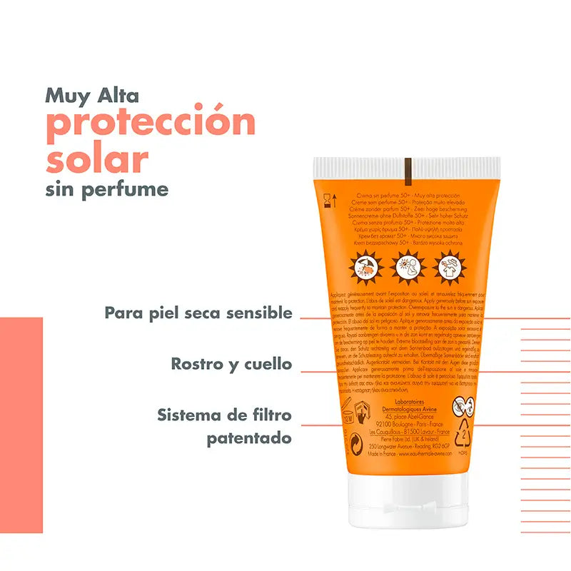 Avène Crème solaire SPF 50+ non parfumée 50 ml