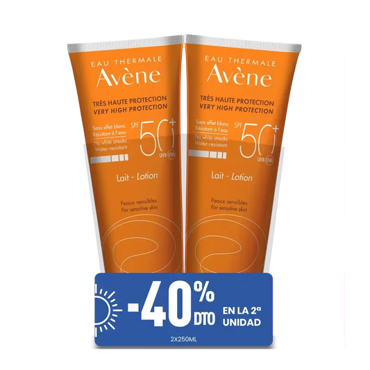 Avène Eau Thermale Lait Spf 50+ Pack 2 X 250Ml