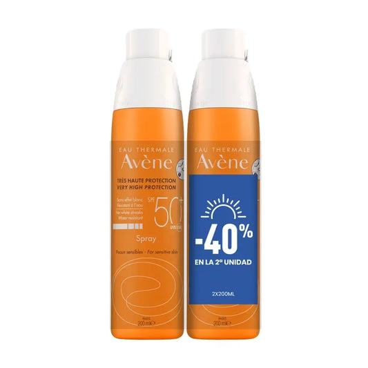 Avène Eau Thermale Spray Spf 50+ Pack 2 X 200 Ml