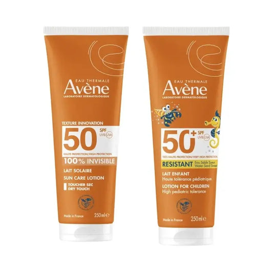 Avène Lait Invisible Spf 50 250 Ml + Lait Enfant Spf 50+ 250 Ml