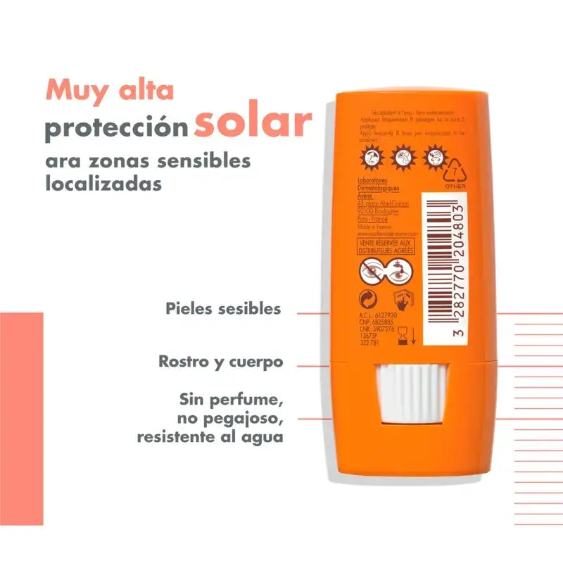 Avène Stick solaire SPF 50+ Zones sensibles 8 g