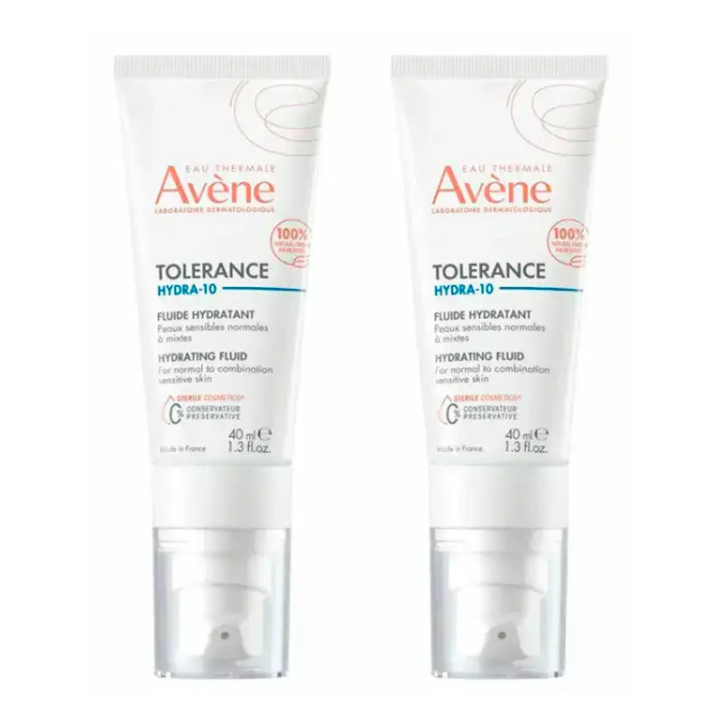 Avène Tolerance Hydra-10 Fluide Hydratant, Pack 2 x 40 ml