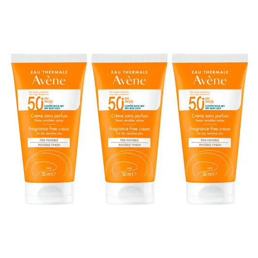 Avène Crème Solaire Spf 50+ Non Parfumée, 3 x 50 ml