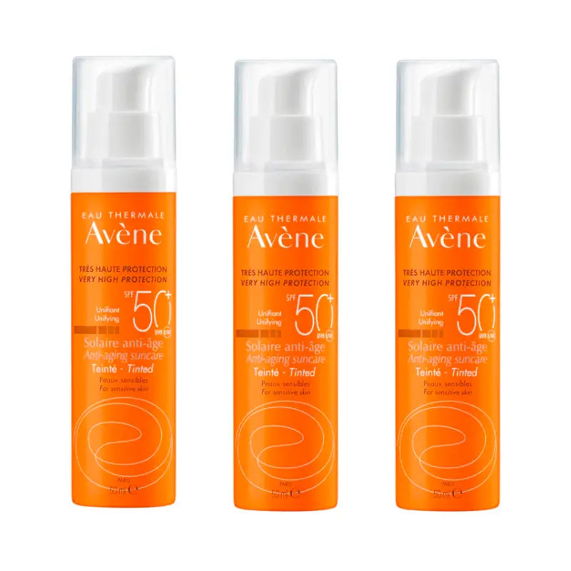 Avène Anti-Age Sunscreen Spf 50+ Coloured Face Shield, 3 x 50 ml