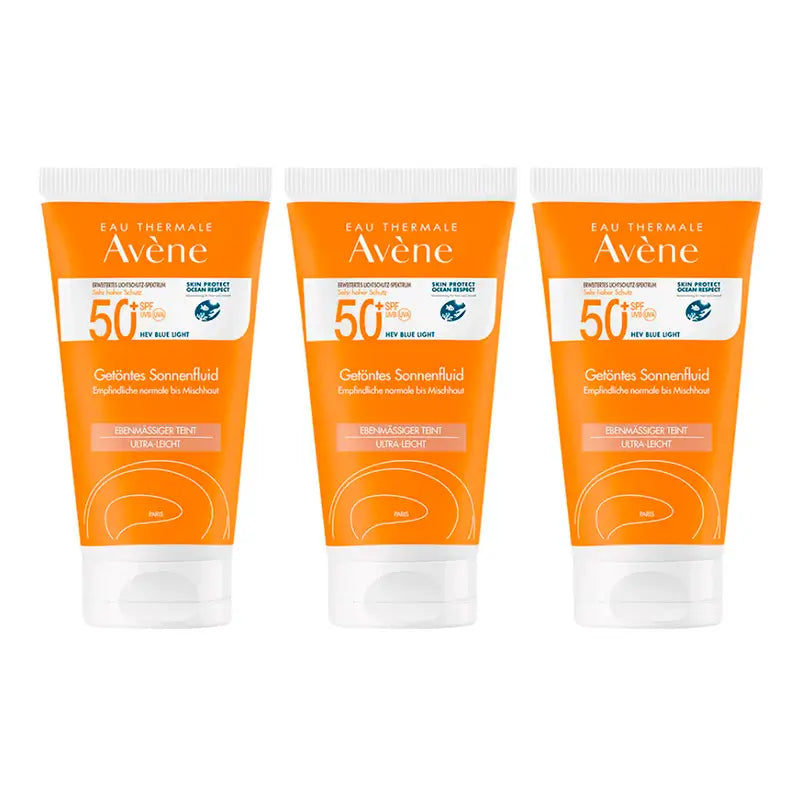 Avène Sun Fluid Spf50+ Colour, 3 x 50 ml