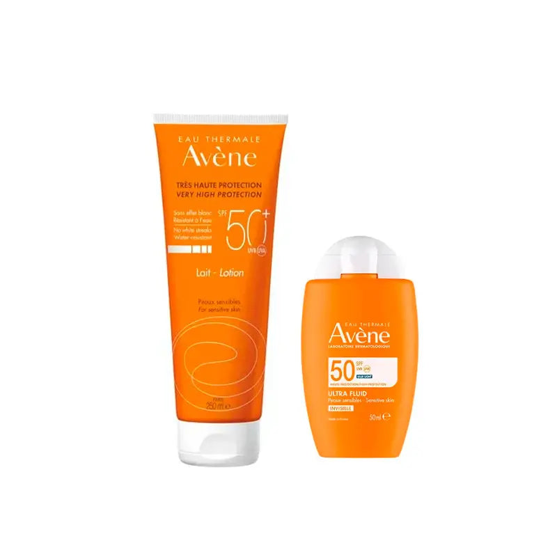 Avène Ultra Invisible Fluide Spf50 50 Ml + Lait Invisible Spf 50 250 Ml