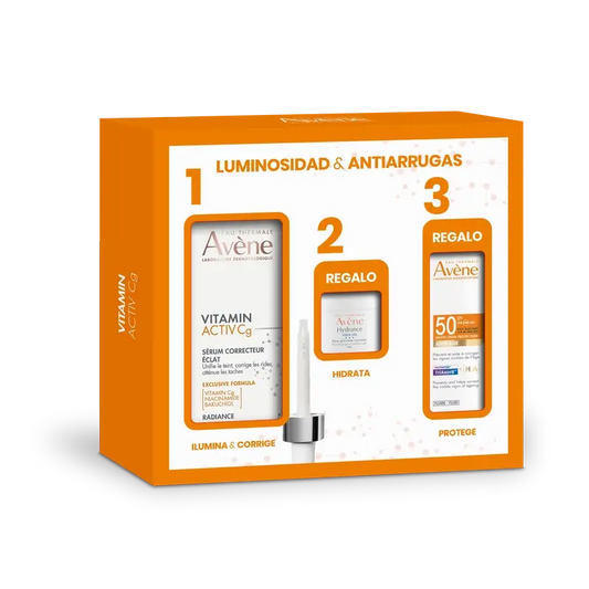 Avène Vitamin Activ Cg Serum 30Ml + Hydrance Aqua-Gel Crème Hydratante 7 Ml + Fluide Solaire Anti-Age Spf50 5 Ml