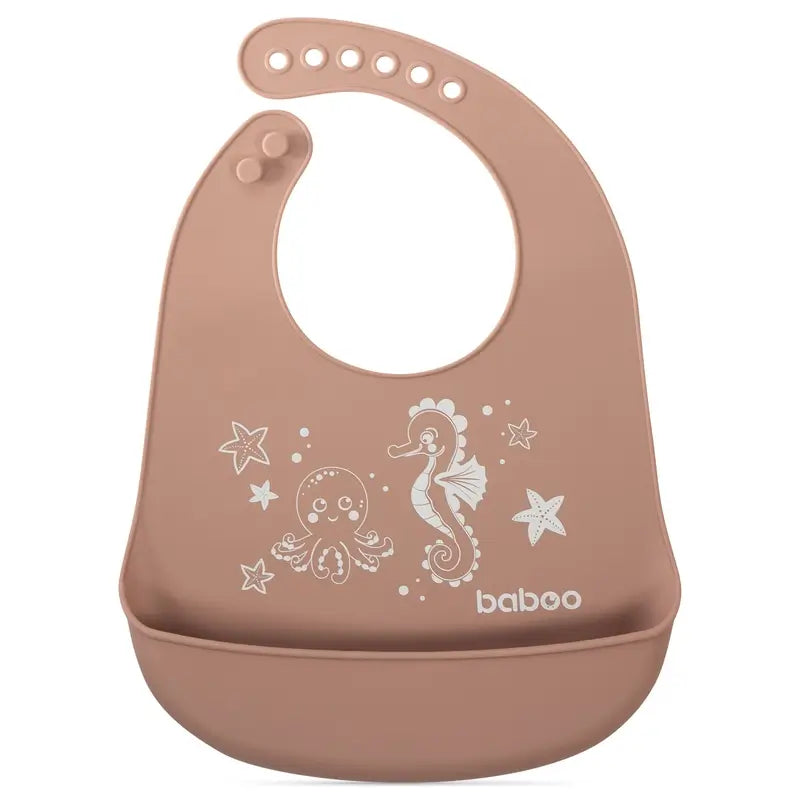Baboo Bavoir en silicone avec poche cacao, 4+ mois, 1 pc.