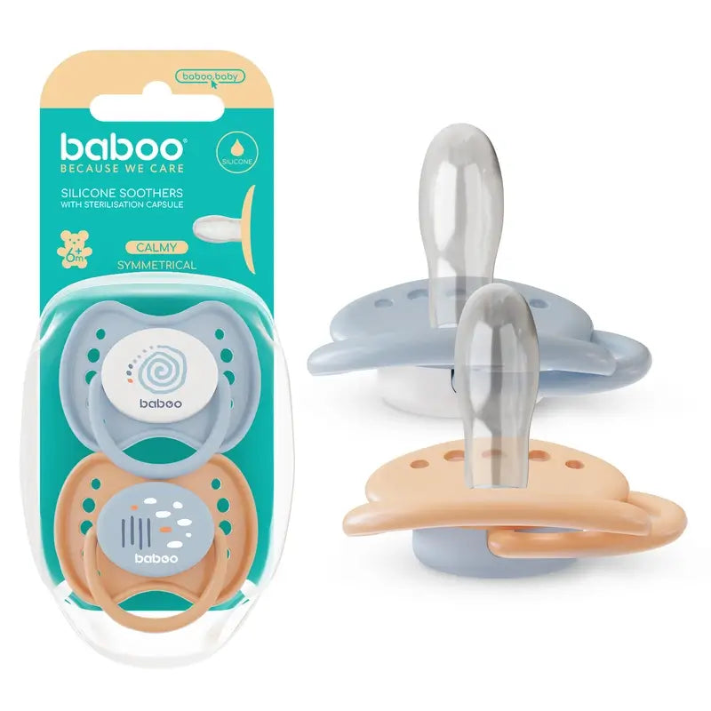 Sucettes physiologiques Baboo Calmy 6-12 mois Blue Haze, 2 unités
