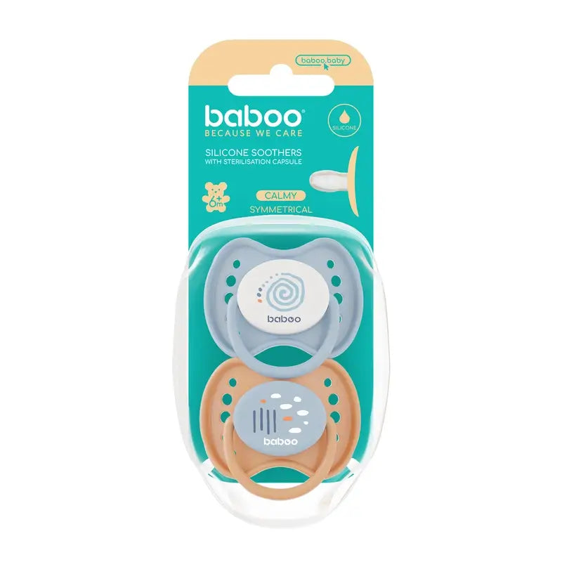 Sucettes physiologiques Baboo Calmy 6-12 mois Blue Haze, 2 unités