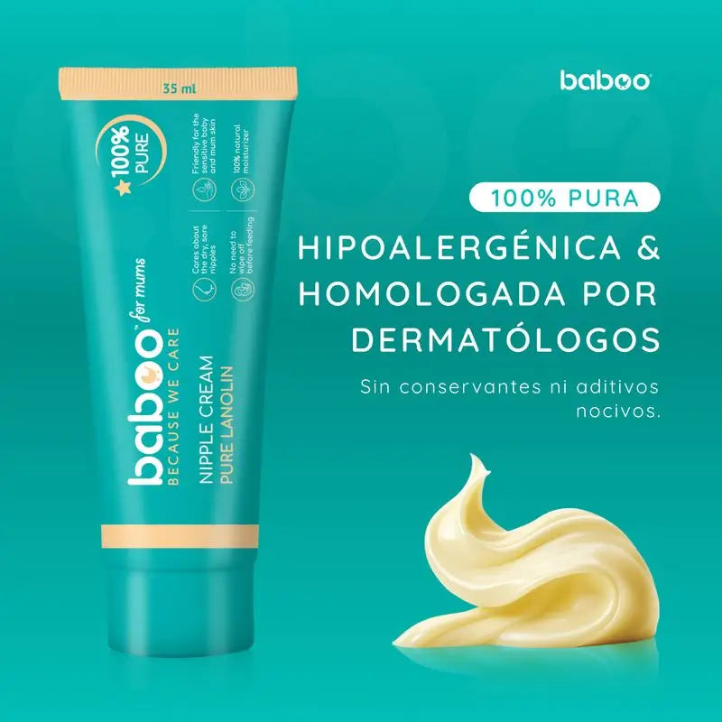 Crème pour mamelons à la lanoline 100% pure de Baboo, 35 ml