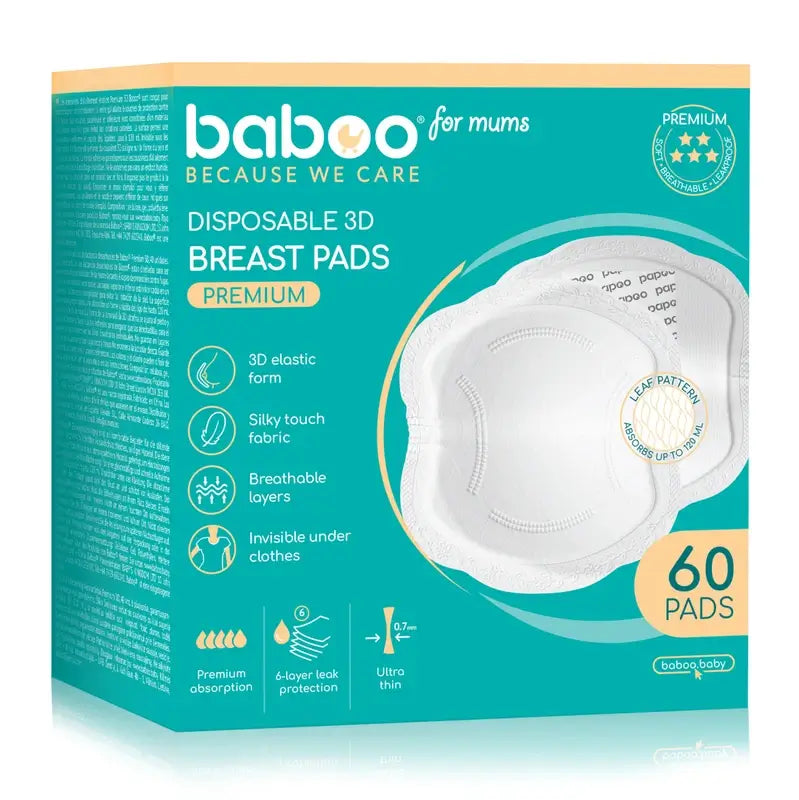 Coussinets d'allaitement jetables ultra-minces de Baboo, 60 pcs.