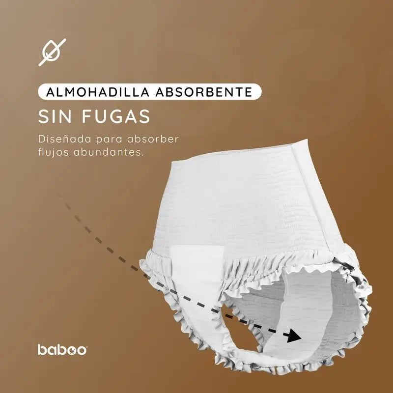 Pantalon absorbant jetable Baboo Taille L, 5 pcs.
