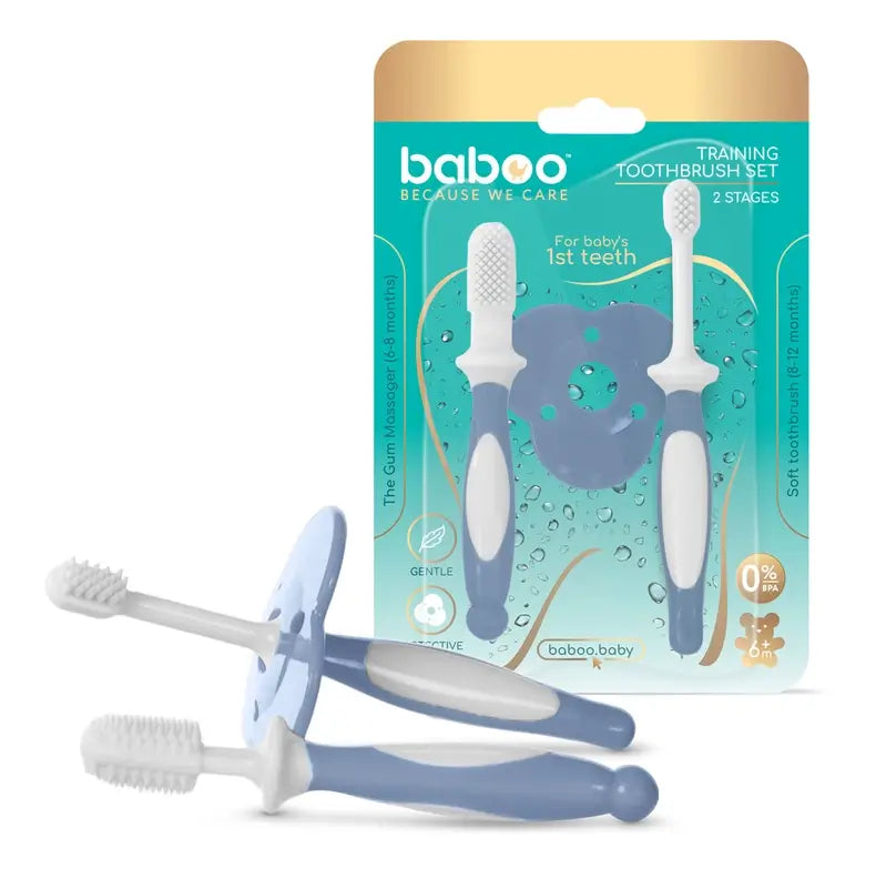 Set de brosses à dents Baboo 6+ mois, 2 pièces